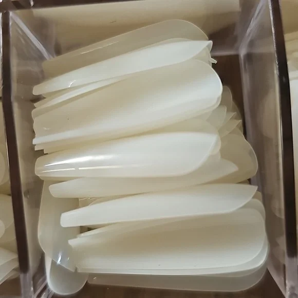 Nail Tips with Storage Box Cream Colored Glue On Coffin Nail Tips - Picture 8 of 9